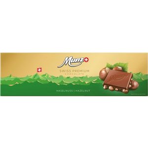 Munz Swiss Premium Milchschokolade mit ganzen Haselnüssen 300g