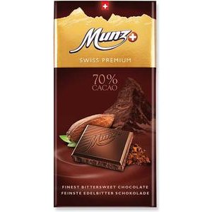 Munz Swiss Premium Edelbitter Schokolade 70% Cacao 100g