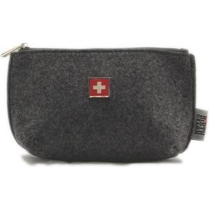 Birth Gramm Kosmetik-Etui Filz grau Schweizer-Kreuz