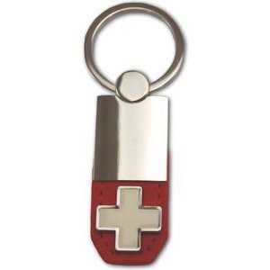 Birth Gramm Schlüsselanhänger Band rot Schweizer-Kreuz