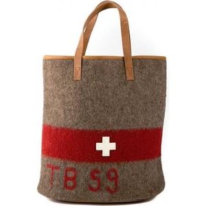 Karlen Swiss Shopper mit Schweizer Kreuz und Lederboden, verschließbares Innenfach