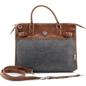 Birth Gramm Laptop-Messenger-Tasche Filz grau Edelweiss