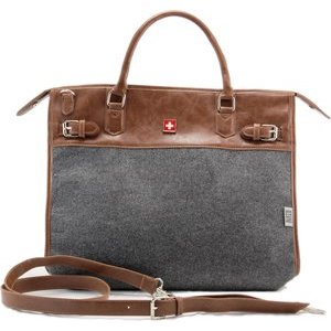Birth Gramm Laptop-Messenger-Tasche Filz grau Schweizer Kreuz