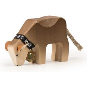 Trauffer Kalb fressend Braunvieh