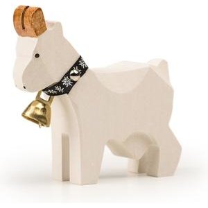 Trauffer Ziege groß weiß mit Glocke