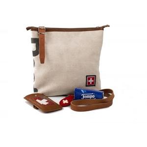 Karlen Swiss Umhängetasche mit Post-Leder-Einfassung