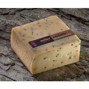 Seiler Raclette Käse Grüner Pfeffer eckig 1/4 Laib
