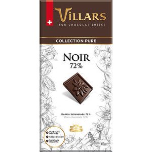 Villars Pure Dark Zartbitterschokolade mit 72% Kakao 100g