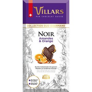 Villars Zartbitterschokolade mit Mandeln und kandierter Orange 180g