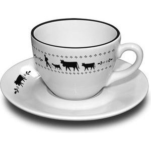 Steinlin Alpaufzug Kaffee-Tasse Set weiss