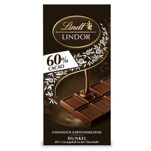 Lindt Lindor Zartbitterschokolade 60% Kakao 100g