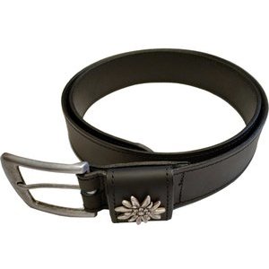 Karlen Swiss Edelweiss Gürtel schwarz 100cm