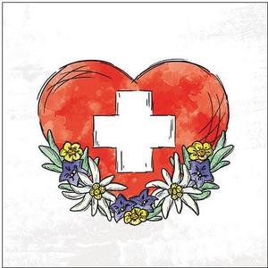 Swiss Finest Servietten Schweizer Herz 20 Stück