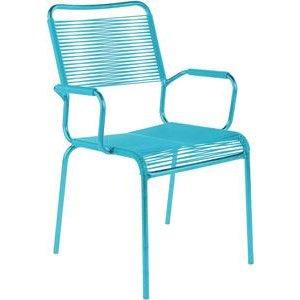 Schaffner Spaghettistuhl Rigi mit Armlehne türkis