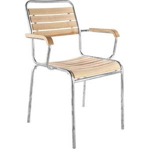 Schaffner Lättlistuhl Rigi mit Armlehne feuerverzinkt geölt