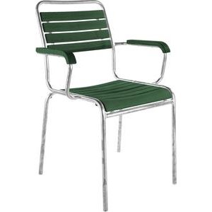 Schaffner Lättlistuhl Rigi mit Armlehne feuerverzinkt tannengrün