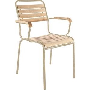 Schaffner Lättlistuhl Rigi mit Armlehne geölt pastellbraun