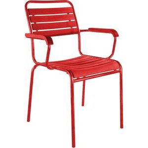 Schaffner Lättlistuhl Rigi mit Armlehne rot