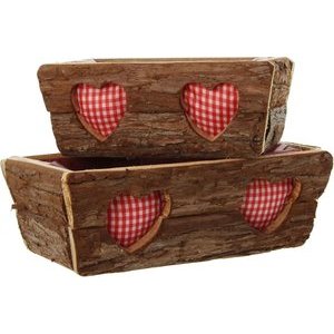 Swiss Finest Holz-Pflanzkasten Karo 2er Set