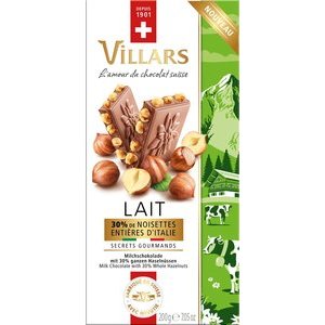 Villars Milchschokolade mit ganzen Haselnüssen 200g