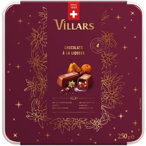 Villars Authentic Swiss Likör-Schokoladen Box 250 g