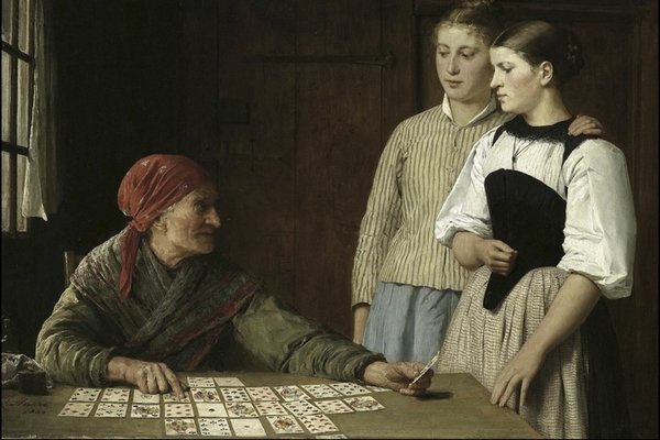 Albert Anker - «Die Kartenlegerin» (1880)