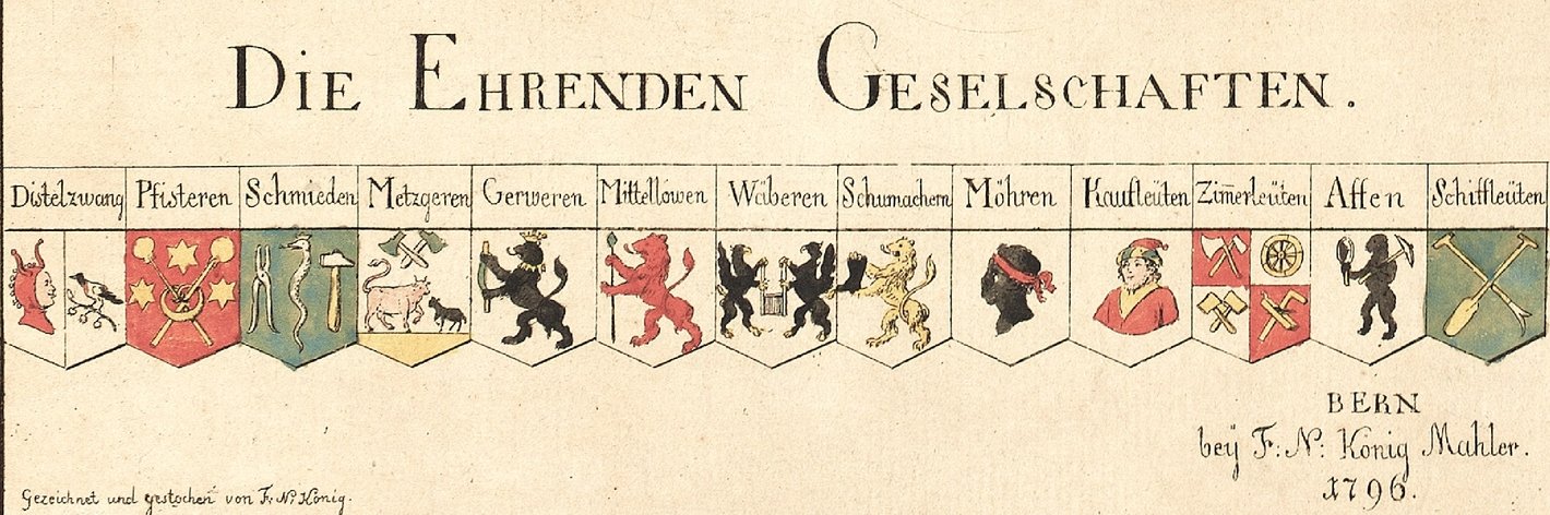 Wappentafel der Burgerlichen Gesellschaften der Stadt Bern