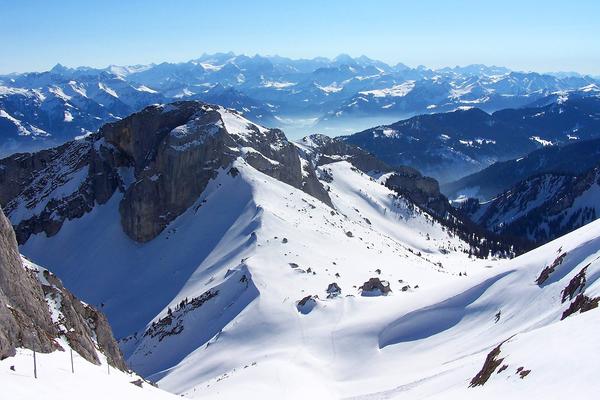 Aussicht vom Pilatus auf die Alpen