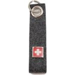 Schlüsselband Filz grau Schweizer-Kreuz