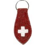 Schlüsselanhänger mit Schweizer Kreuz spitz