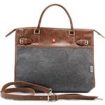 Laptop-Messenger-Tasche Filz grau Schweizer Kreuz