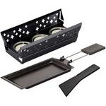 Raclette Set Mini Schweizer Kreuz schwarz