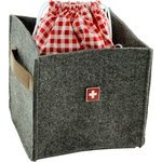 Kartoffelkorb Filz grau Schweizer Kreuz