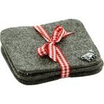 Glasuntersetzer 4er Set Filz grau Kuh