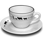 Alpaufzug Kaffee-Tasse Set weiss
