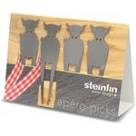 Apero-Picks Kuh Chromstahl 4er Set