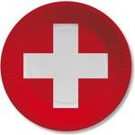 Papierteller Schweizer Kreuz 10 Stück