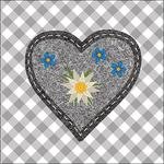 Servietten Edelweiss Herz grau 20 Stück