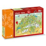 Illustrierte Schweizer Karte Puzzle 70 Teile