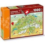 Illustrierte Schweizer Karte Puzzle 1000 Teile